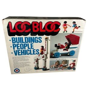 Vintage LOC BLOC Set by ENTEX INDUSTRIES Plastic Bricks 1970’s Set 1050 Cars